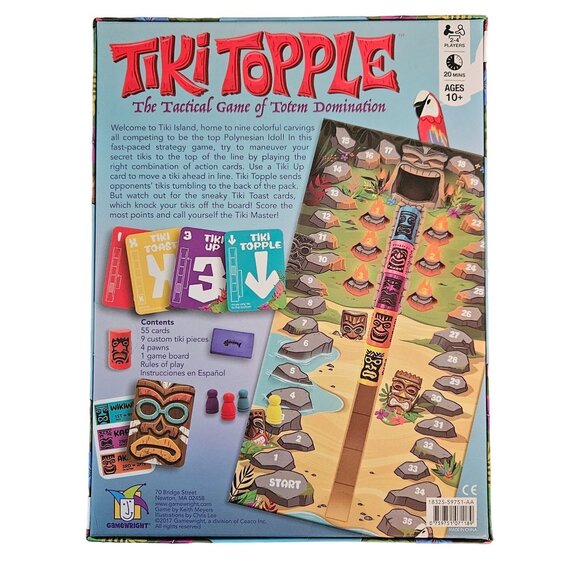 Tiki Topple Board Game - Tactical Totem Domination - Ages 10+ - Picture 2 of 6